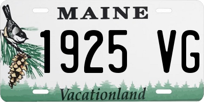 ME license plate 1925VG