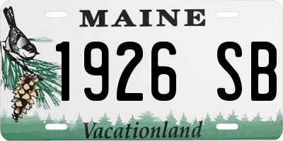 ME license plate 1926SB