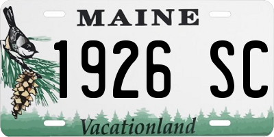 ME license plate 1926SC