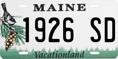 ME license plate 1926SD