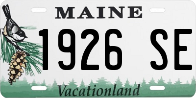 ME license plate 1926SE
