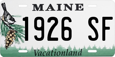 ME license plate 1926SF