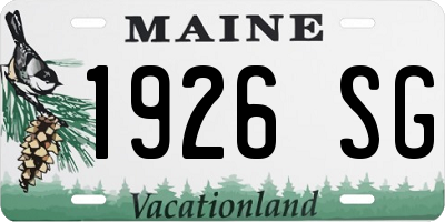 ME license plate 1926SG