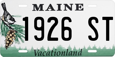 ME license plate 1926ST