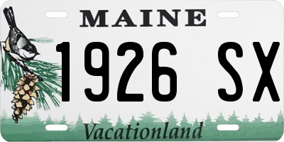 ME license plate 1926SX