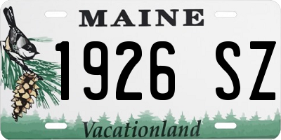 ME license plate 1926SZ