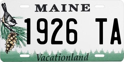 ME license plate 1926TA