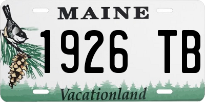 ME license plate 1926TB