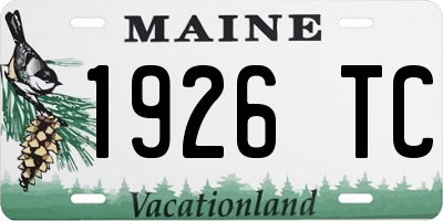 ME license plate 1926TC