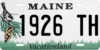 ME license plate 1926TH