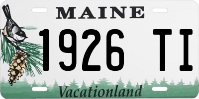 ME license plate 1926TI