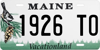 ME license plate 1926TO