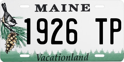 ME license plate 1926TP