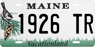 ME license plate 1926TR
