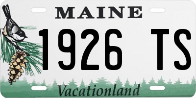 ME license plate 1926TS