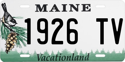 ME license plate 1926TV