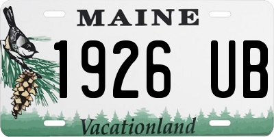 ME license plate 1926UB