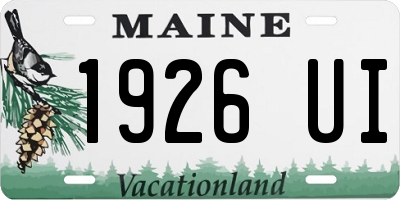 ME license plate 1926UI
