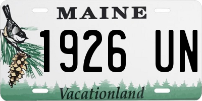 ME license plate 1926UN