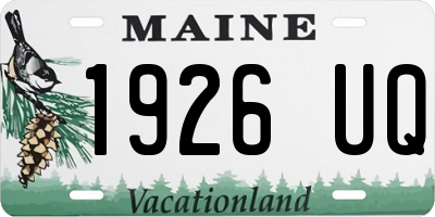 ME license plate 1926UQ