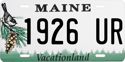 ME license plate 1926UR