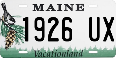 ME license plate 1926UX