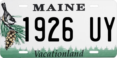 ME license plate 1926UY