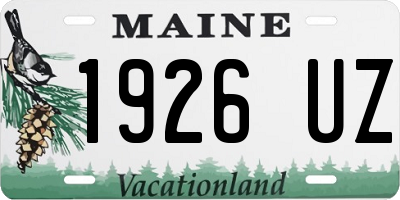 ME license plate 1926UZ