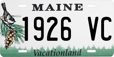 ME license plate 1926VC