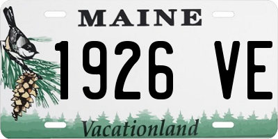 ME license plate 1926VE