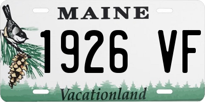 ME license plate 1926VF