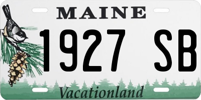 ME license plate 1927SB