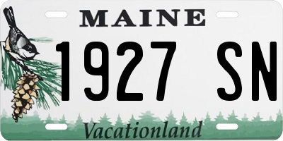 ME license plate 1927SN