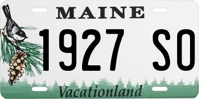 ME license plate 1927SO