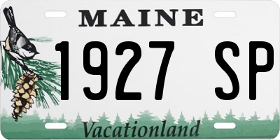 ME license plate 1927SP