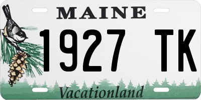 ME license plate 1927TK