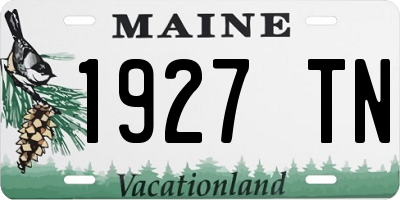 ME license plate 1927TN