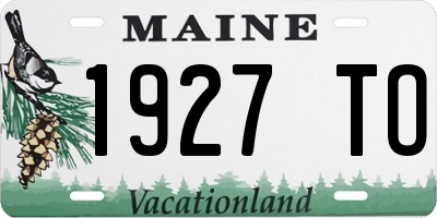 ME license plate 1927TO