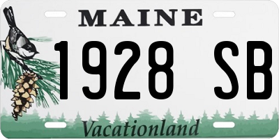 ME license plate 1928SB
