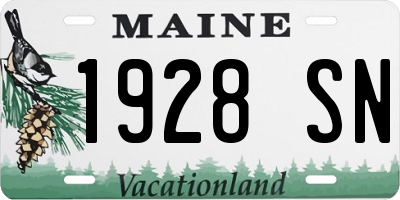 ME license plate 1928SN