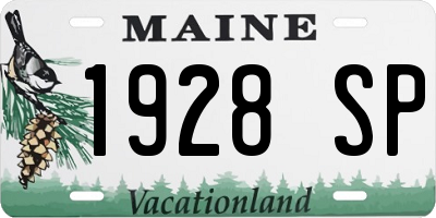 ME license plate 1928SP