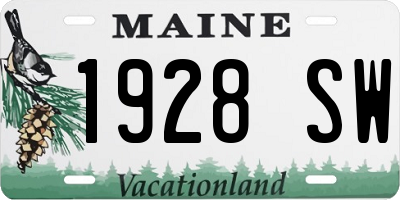 ME license plate 1928SW