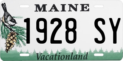 ME license plate 1928SY