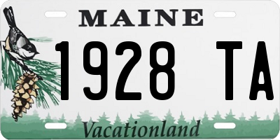 ME license plate 1928TA