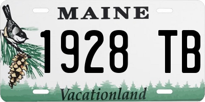 ME license plate 1928TB