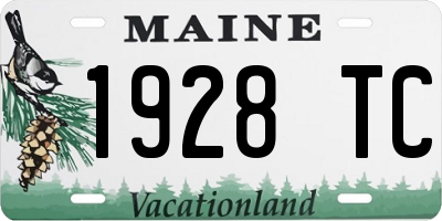 ME license plate 1928TC