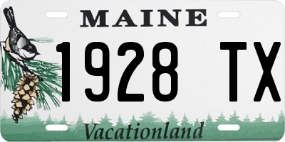 ME license plate 1928TX