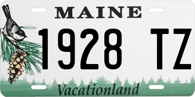 ME license plate 1928TZ