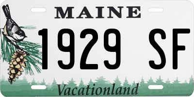 ME license plate 1929SF