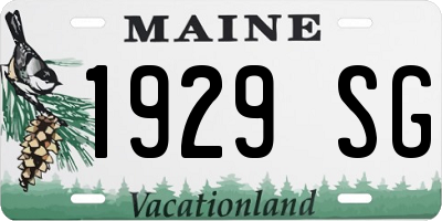 ME license plate 1929SG
